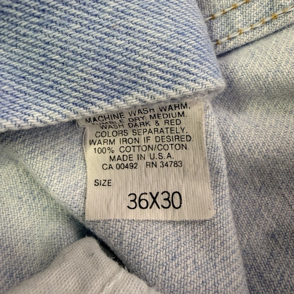 Vintage 90's M.R. LEE Jeans Men's Size‎ 36x30 Blue Washed Denim Straight Leg USA - Picture 4 of 7